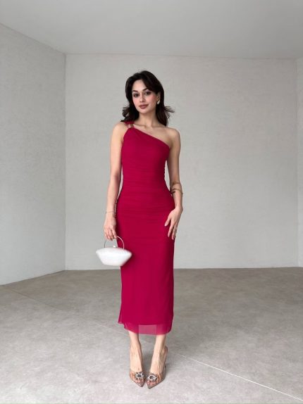 Kırmızı Midi ALVAREZ Elbise