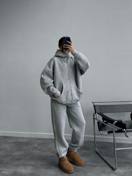 Karmelanj Space Unisex Oversize Hırkalı Takım