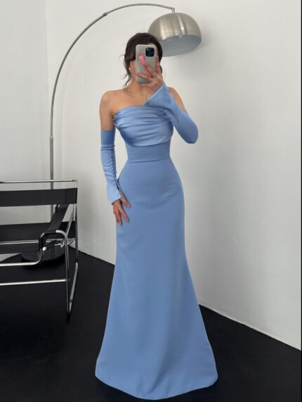 Carolina Kol Detay Bebe Mavi Abiye