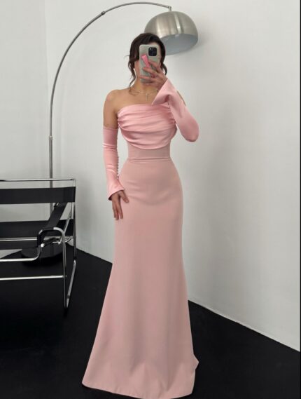 Carolina Kol Detay Pudra Abiye